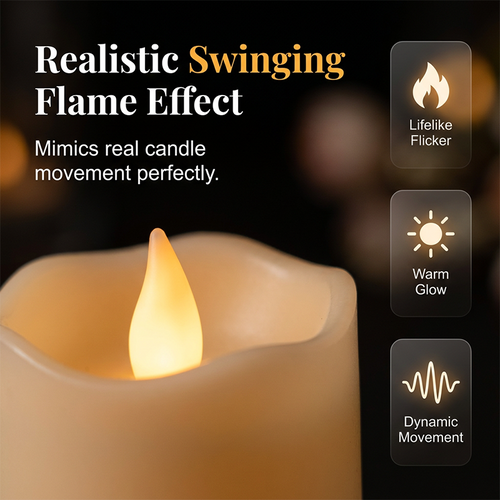 24‑Pcs Flickering Flameless LED Candles Set, Realistic Swing‑Flame Safe Candle Lights for Home & Event Decor