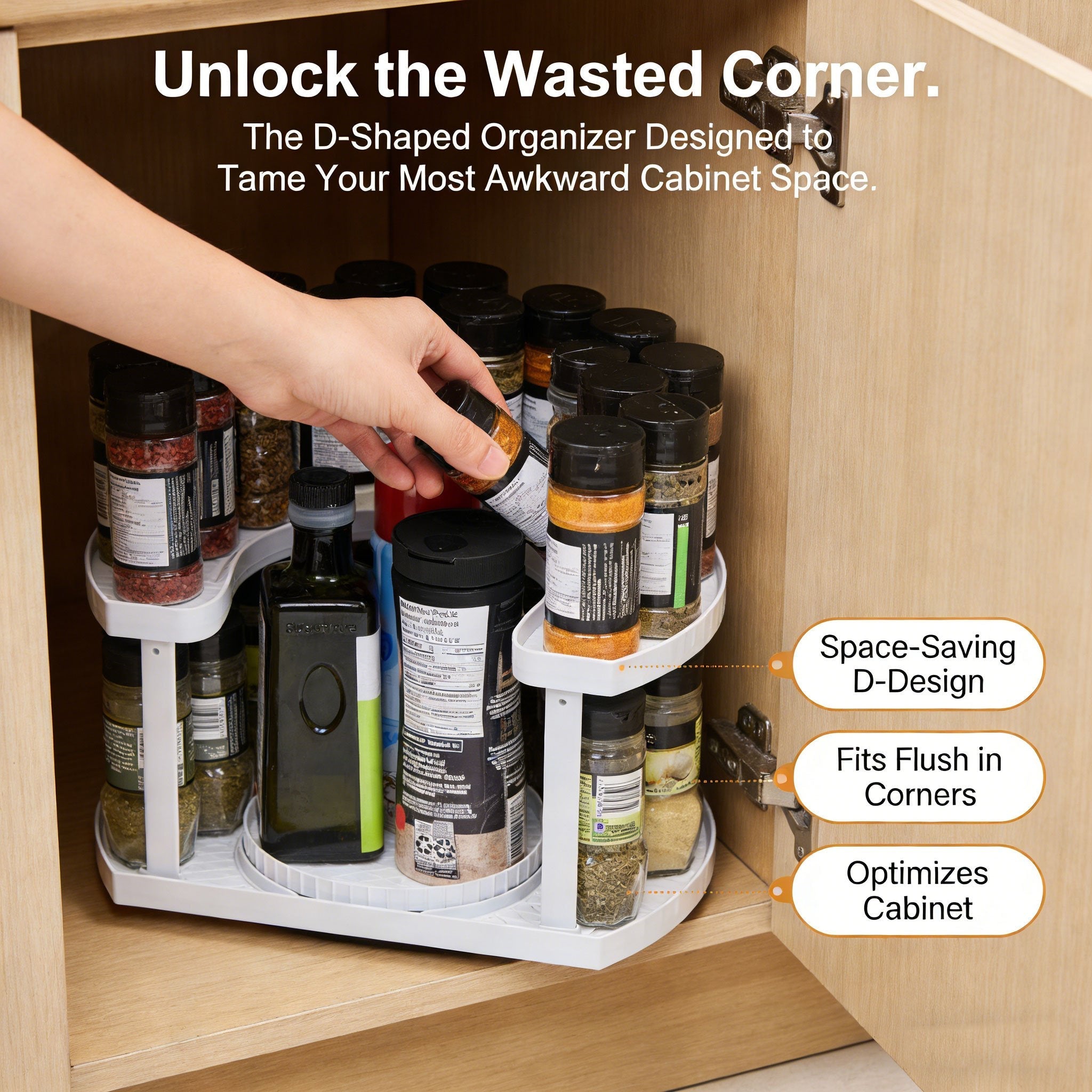 🔄 Dual Spin Lazy Susan Organizer🧂