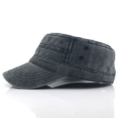 🧢Flat-Top Duckbill Cap – Fashionable, Breathable, Distressed