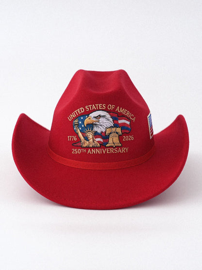 USA 250th Anniversary 1776-2026 Patriotic Western Cowboy Hat