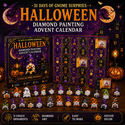 🔥HOT SALE 49% OFF - 🎃✨ 31 Days of Gnome Surprises Halloween Diamond Painting Advent Calendar