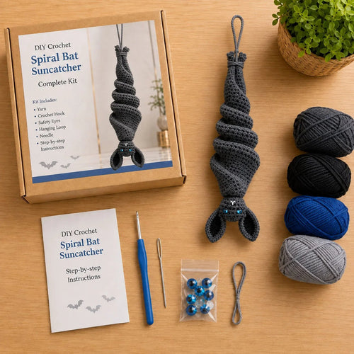 🦇 Crochet Bat Wind Spinner DIY Kit
