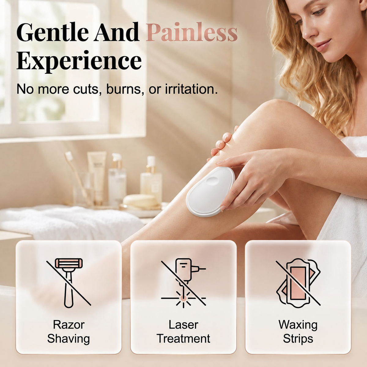 ✨49% OFF NOW! Palm‑Fit Hair Eraser for Quick At‑Home Grooming, Painless Crystal Hair Remover, Eco‑Friendly Reusable Physical Hair Removal Tool for Legs, Arms & Body