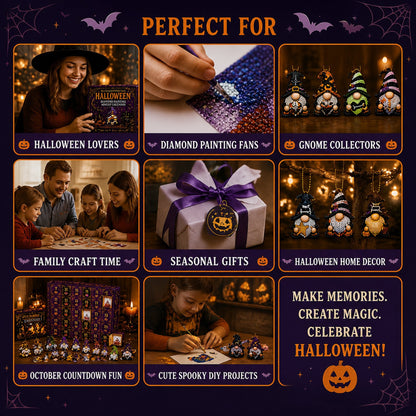 🔥HOT SALE 49% OFF - 🎃✨ 31 Days of Gnome Surprises Halloween Diamond Painting Advent Calendar