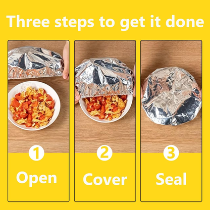 Portable Microwave Safe Aluminum Foil Food Covers Easy Fold for Travel Picnics and Offices Use Aluminum Foil Food Cover
