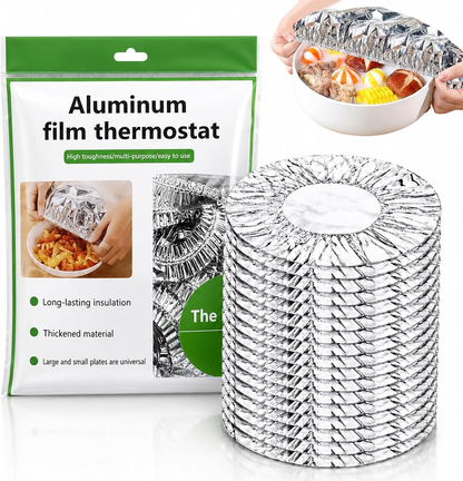 Portable Microwave Safe Aluminum Foil Food Covers Easy Fold for Travel Picnics and Offices Use Aluminum Foil Food Cover