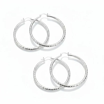 🎉 BUY 1 GET 1 FREE 🎁 Diamond-Cut Hoop Earrings for Women – Elegant, Sparkling 💎ond-Cut Hoop Earrings for Women