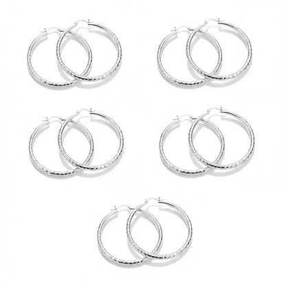 🎉 BUY 1 GET 1 FREE 🎁 Diamond-Cut Hoop Earrings for Women – Elegant, Sparkling 💎ond-Cut Hoop Earrings for Women