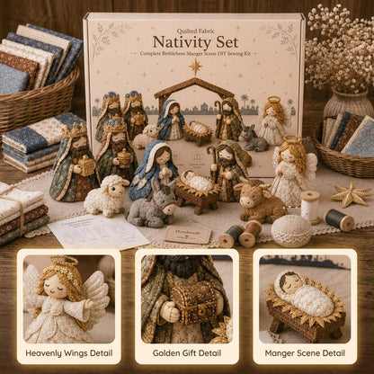 ✨ Bring the Story of Christmas to Life: DIY Patchwork Nativity Scene Sewing Kit✝️