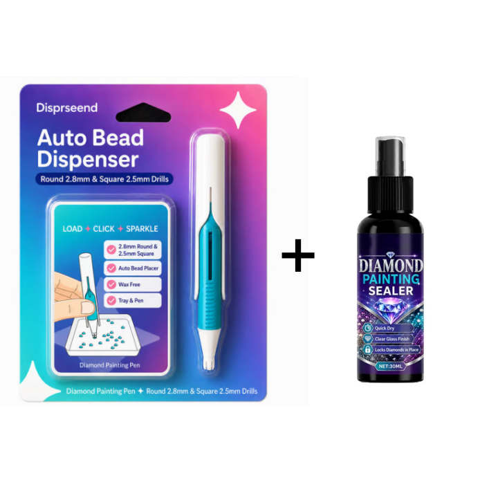 🔥 Last Day 49% OFF – 💎 Automatic Diamond Painting Bead Dispenser Pen & Tray Set