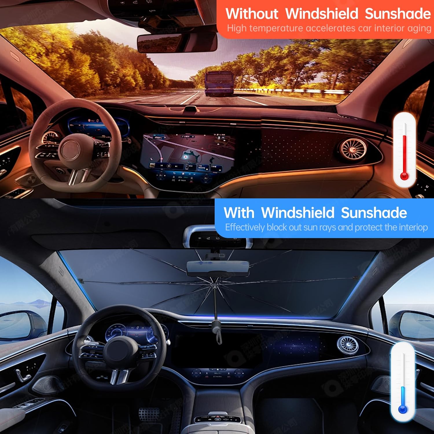 🔥Last Day 49% OFF - 2026 Upgraded Car Windshield Sun Shade Umbrella