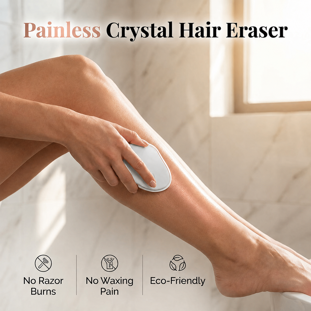 ✨49% OFF NOW! Palm‑Fit Hair Eraser for Quick At‑Home Grooming, Painless Crystal Hair Remover, Eco‑Friendly Reusable Physical Hair Removal Tool for Legs, Arms & Body