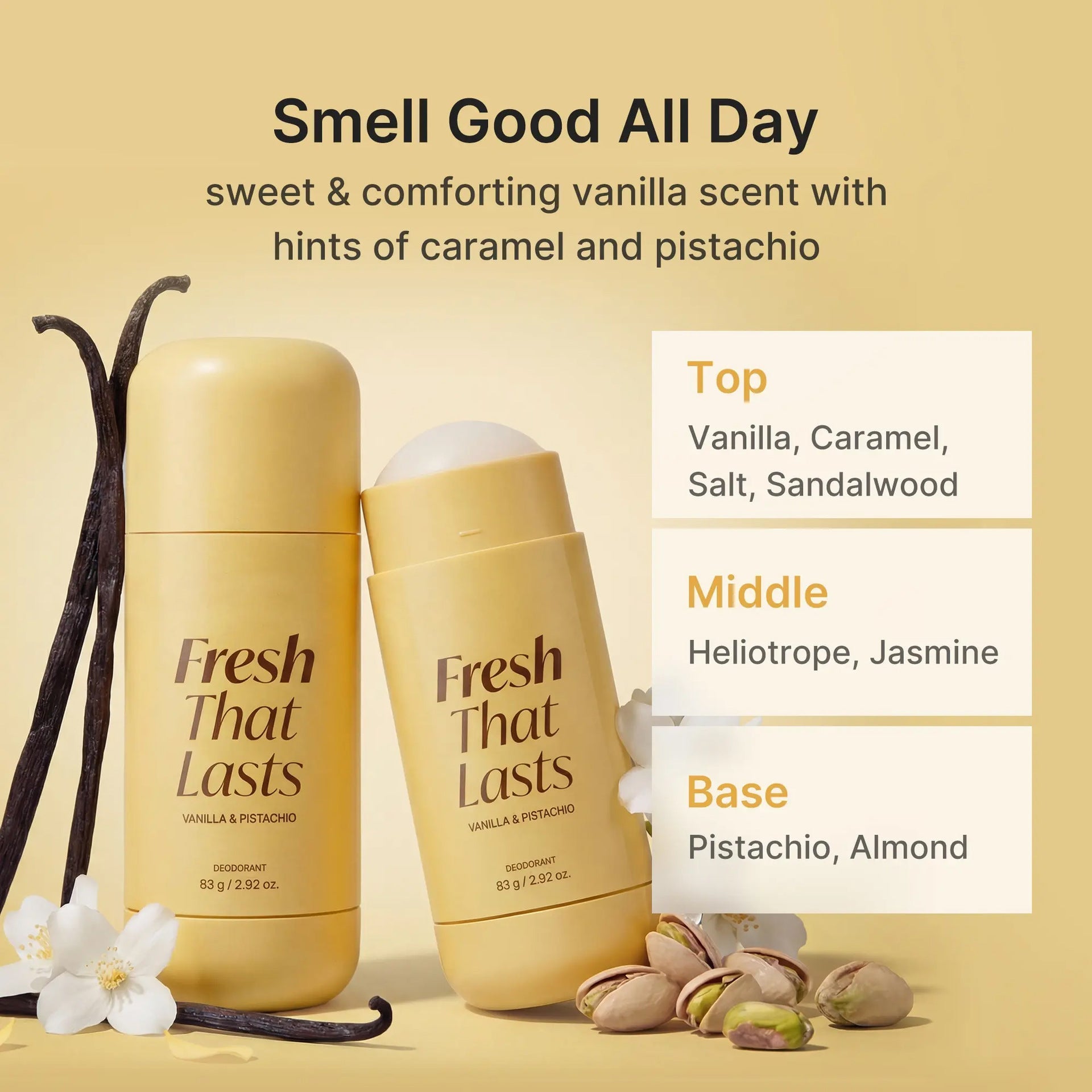 Deodorant & Antiperspirant Balm – Vanilla & Pistachio