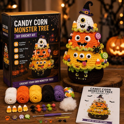 👻Halloween Tree DIY Crochet Kit 🧶| ✨All-In-One Kit for a Layered 7-Inch Spooky Tabletop Decoration