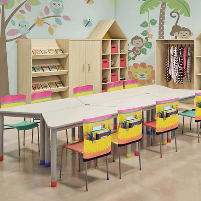 🌈 Classroom Chairback Storage Pockets with Name Slots✏️📚