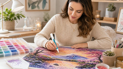 🔥 Last Day 49% OFF – 💎 Automatic Diamond Painting Bead Dispenser Pen & Tray Set