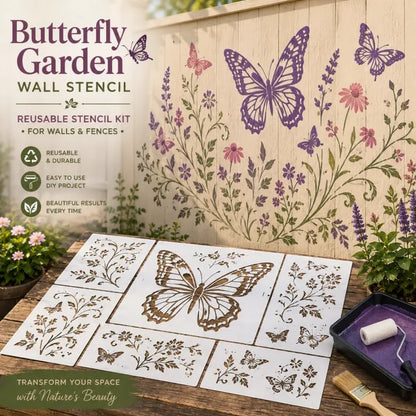 🌿 Garden Wall Stencil, Reusable DIY Kit for Walls, Fences & Patios