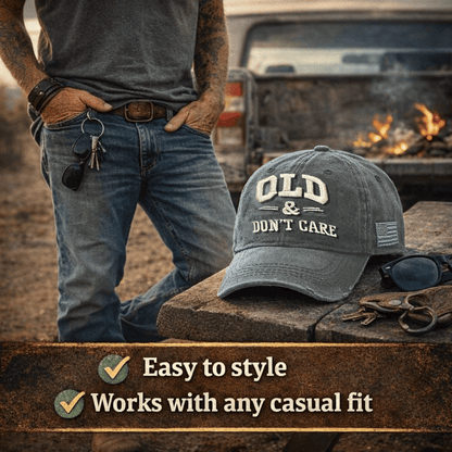 🧢 2026 New Year Hot Sale |  Vintage Distressed “OLD & DON’T CARE” Cap