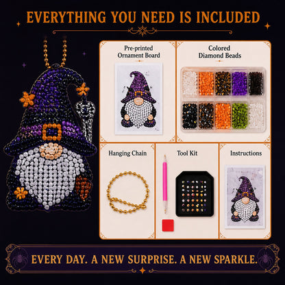🔥HOT SALE 49% OFF - 🎃✨ 31 Days of Gnome Surprises Halloween Diamond Painting Advent Calendar