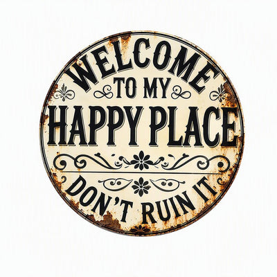 Vintage Round Metal Sign