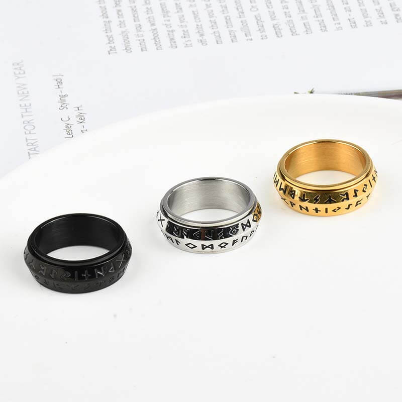 ⚔️Viking Rune Rotating Ring💍