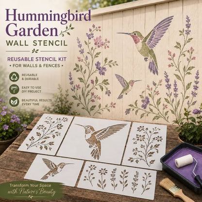 🌿 Garden Wall Stencil, Reusable DIY Kit for Walls, Fences & Patios