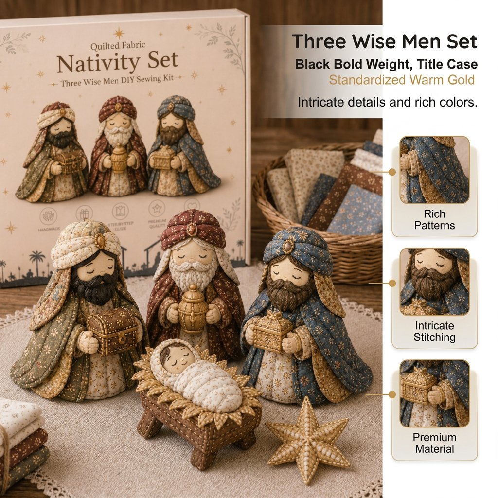 ✨ Bring the Story of Christmas to Life: DIY Patchwork Nativity Scene Sewing Kit✝️