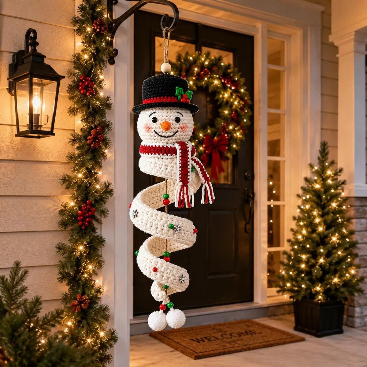 🔥 LAST DAY 49% OFF – ☃️ Crochet Snowman Spiral Ornament DIY Kit | Complete Beginner-Friendly Set with Soft Yarn, Crochet Hook, Festive Beads, Snowflakes & Step-by-Step Guide 🧶🎄✨