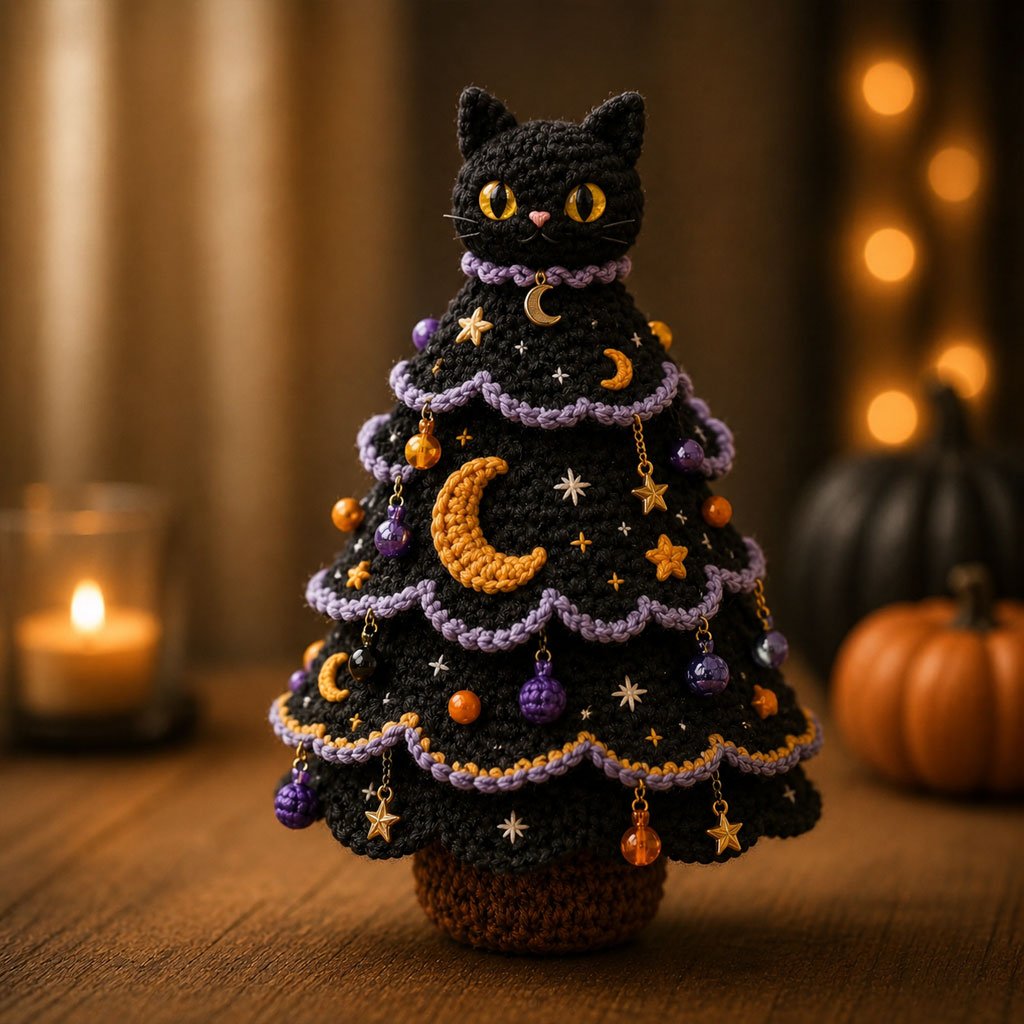 👻Halloween Tree DIY Crochet Kit 🧶| ✨All-In-One Kit for a Layered 7-Inch Spooky Tabletop Decoration