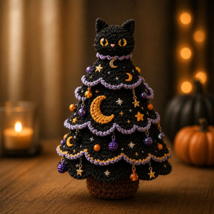👻Halloween Tree DIY Crochet Kit 🧶| ✨All-In-One Kit for a Layered 7-Inch Spooky Tabletop Decoration