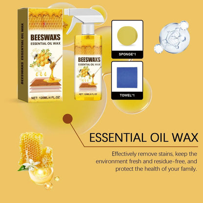 Beeswax-Wood-Polish-Spray 120ml | Natural Shine & Protection for Furniture, Floors, Cabinets – Non-Greasy, Anti-Dust Finish