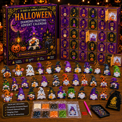 🔥HOT SALE 49% OFF - 🎃✨ 31 Days of Gnome Surprises Halloween Diamond Painting Advent Calendar