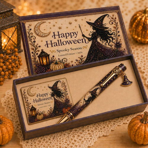 🎃 Halloween Whimsical Pen Gift Set | Decorative Pen, Keepsake Card & Luxury Gift Box, 3 Limited‑Edition Designs ✨