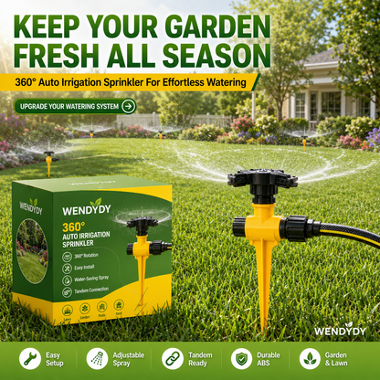 🏡 Last Day Special Price £14.99 !🏆 BUY 2 GET 1 FREE✨360° Rotation Auto Irrigation System Garden Lawn Sprinkler Patio