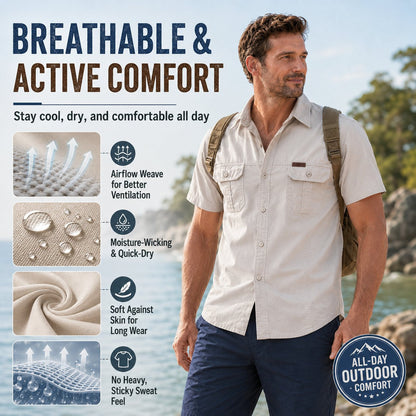 🌟Outdoor Adventure Polo Shirt - Comfortable and Durable🌟