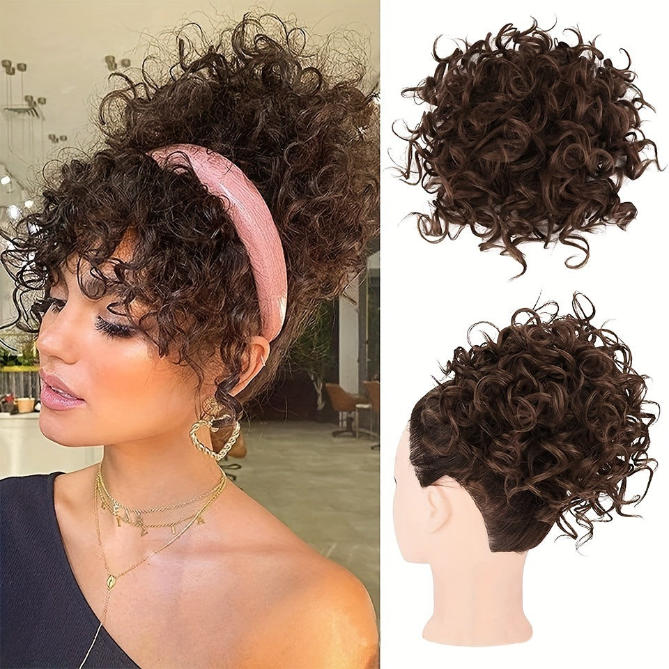 🎁2026 New Arrivals 48% OFF💥Short, curly hairpiece – Chignon with elastic drawstring