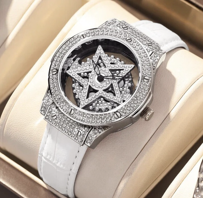 ⌚💥 Fashion Dress Watch Rhinestone Dial – Quartz Movement, 30M Waterproof, Adjustable Clasp ✨