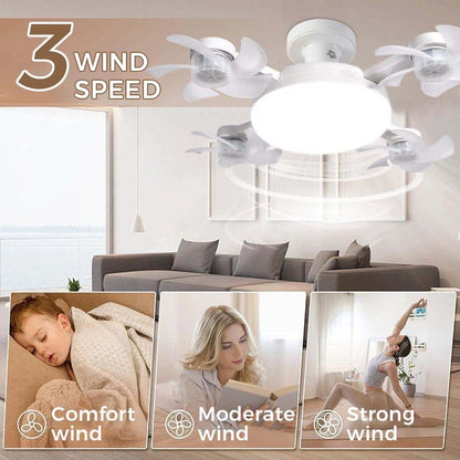 2026 New E27 Socket Ceiling Fan Light - 2-in-1 Silent LED Fan with Remote Control, Energy-Saving Cooling & Lighting Combo for Home Bedroom Kitchen