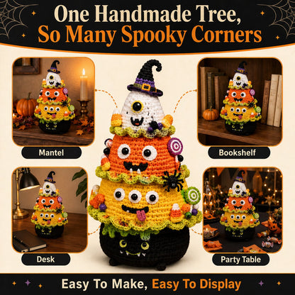 👻Halloween Tree DIY Crochet Kit 🧶| ✨All-In-One Kit for a Layered 7-Inch Spooky Tabletop Decoration