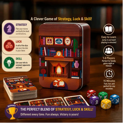 📚🎲Cooperative Stacking Game | Skill & Balance Card and Book Tower Game in Travel Tin