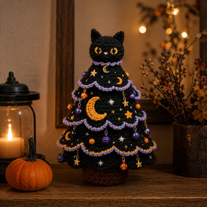 👻Halloween Tree DIY Crochet Kit 🧶| ✨All-In-One Kit for a Layered 7-Inch Spooky Tabletop Decoration