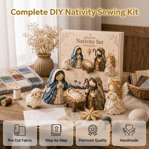 ✨ Bring the Story of Christmas to Life: DIY Patchwork Nativity Scene Sewing Kit✝️