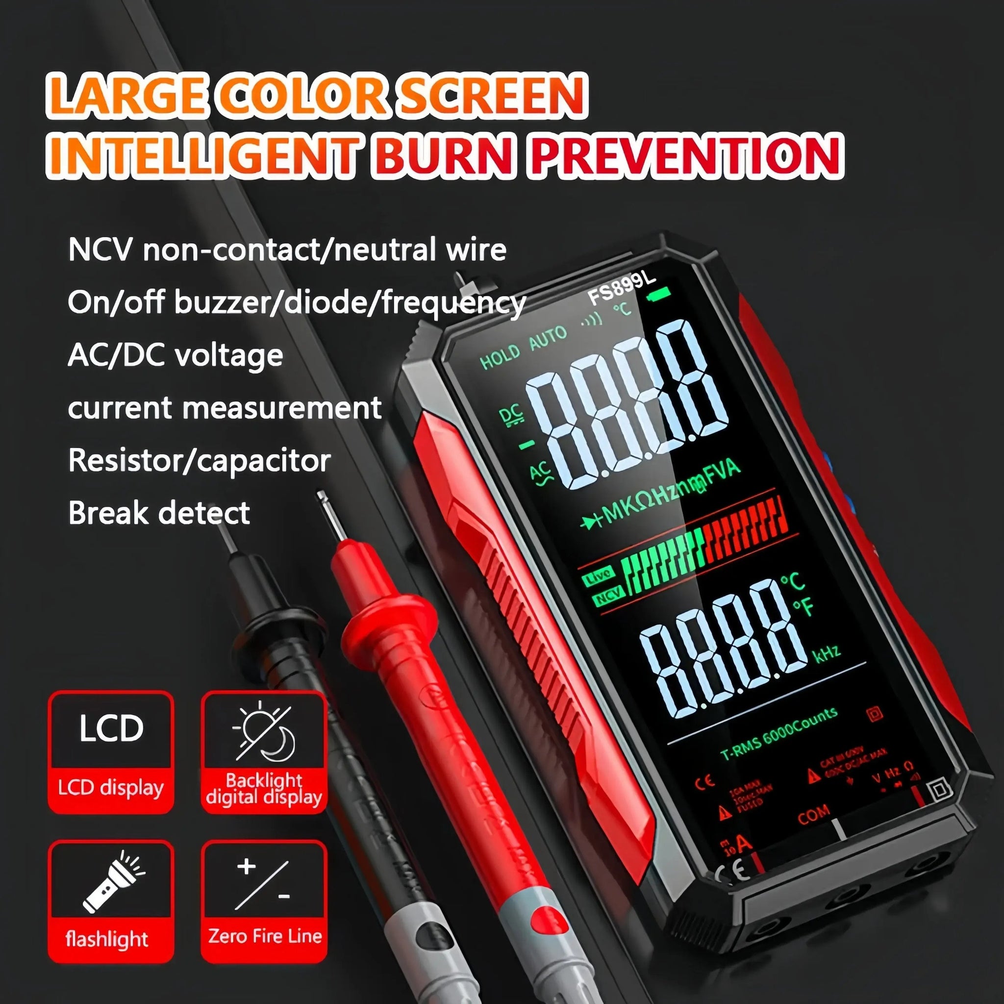 🧰Fully Automatic True RMS (TRMS) 6000 Count Digital Voltmeter