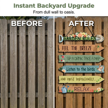 Rustic Wooden Garden Hanging Sign Wall Decor Plaque🏡🪧