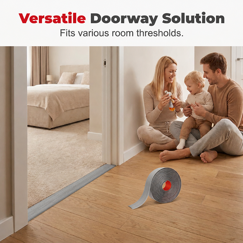 ✨ Self-Adhesive Floor Transition Strip – Flexible PVC, Peel-and-Stick, Smooth Finish 🚪