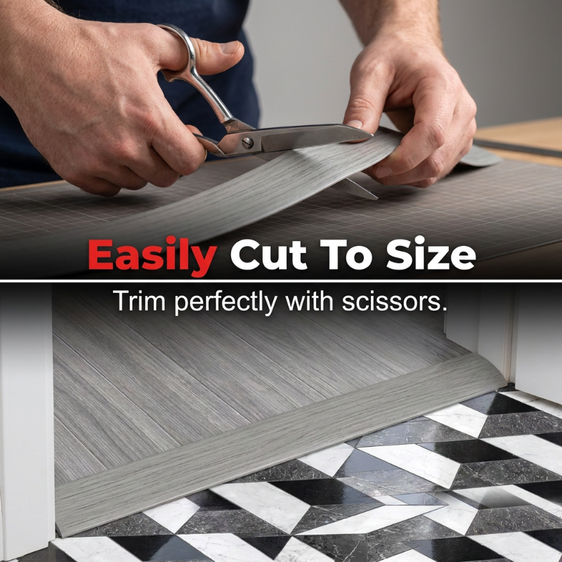 ✨ Self-Adhesive Floor Transition Strip – Flexible PVC, Peel-and-Stick, Smooth Finish 🚪