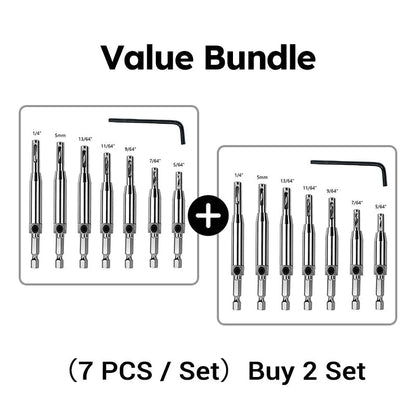 Self-Centering Hinge Drill Bit Set