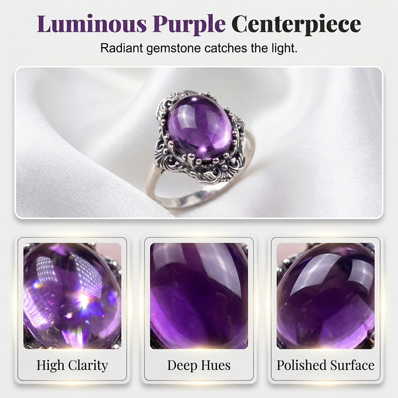 📢📢49% OFF !! ⏰Vintage Lace Amethyst Ring