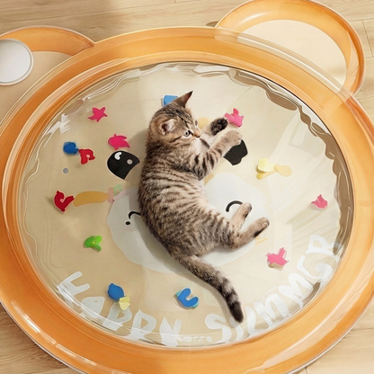 🐾 Non-Slip Cooling Splash Pet Mat – Keeps paws & bowls cool – Ideal for hot days – easy to clean, perfect for food or water spills 💧🐶✨