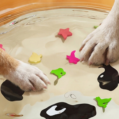 🐾 Non-Slip Cooling Splash Pet Mat – Keeps paws & bowls cool – Ideal for hot days – easy to clean, perfect for food or water spills 💧🐶✨